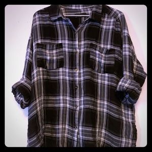 NWOT ATENTION Size 2X 🤍 Plaid Button Down Shirt